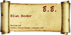 Blun Bodor névjegykártya